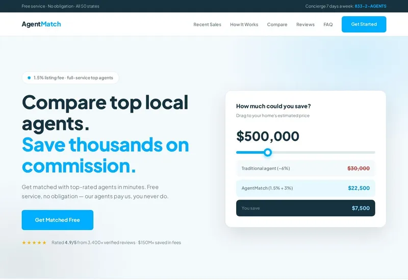 AgentMatch — Real Estate website built by 99Websites