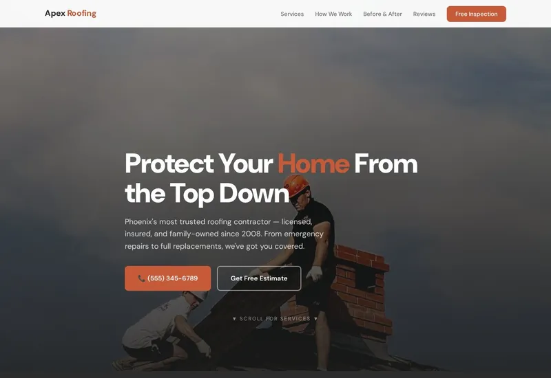 Apex Roofing — Roofing website built by 99Websites