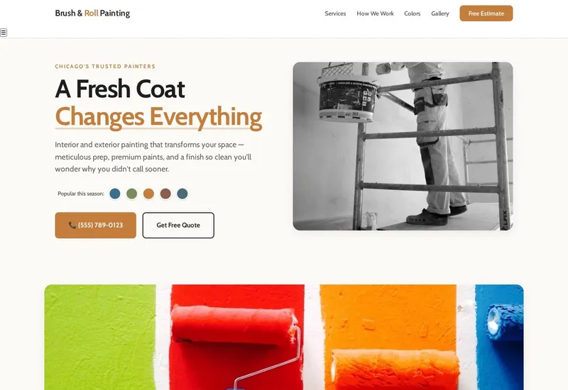 Brush & Roll Painting — Home Services website built by 99Websites