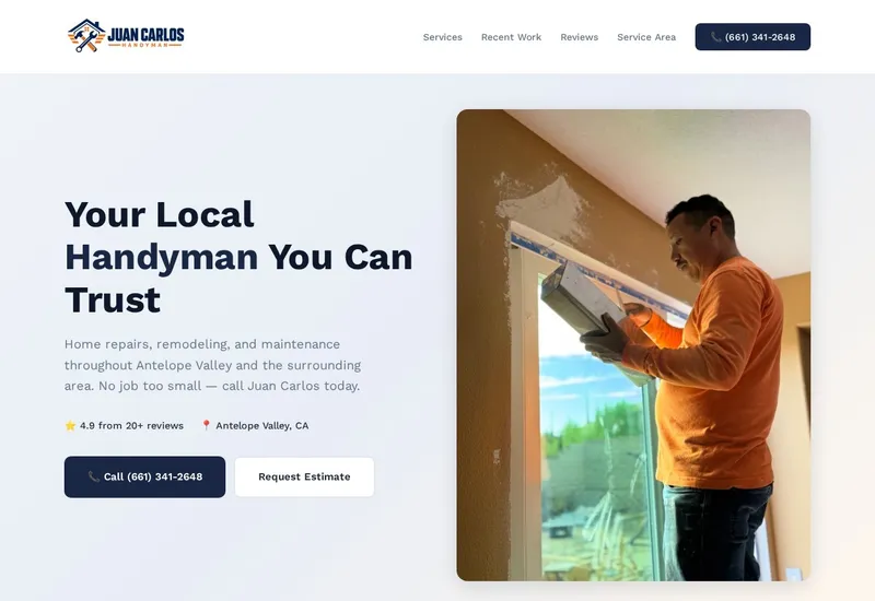 Juan Carlos Handyman — Home Services website built by 99Websites