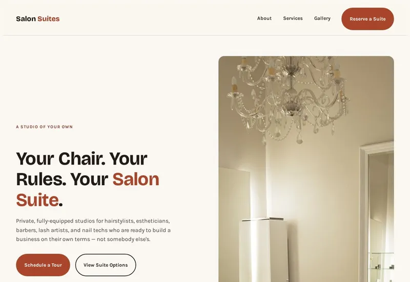 Salon Suites — Health & Wellness website built by 99Websites