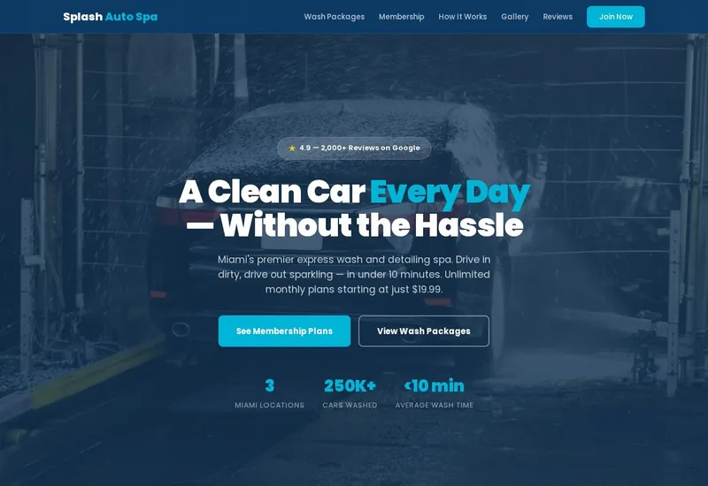 Splash Auto Spa — Automotive website built by 99Websites