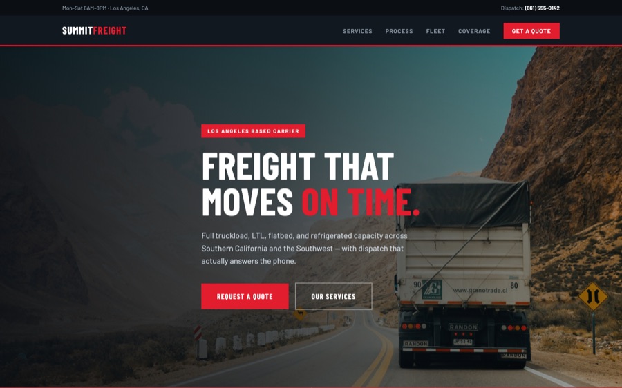 Freight and logistics website