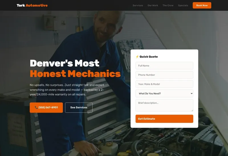 Tok Automotive — Automotive website built by 99Websites